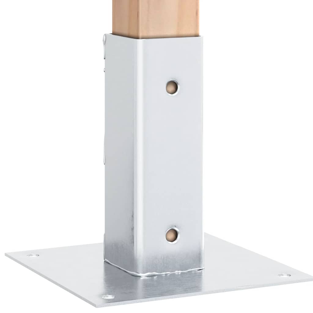 vidaXL Post Bases Square 12 pcs Silver 51x51 mm Galvanised Steel 4