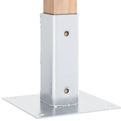 vidaXL Post Bases Square 12 pcs Silver 51x51 mm Galvanised Steel 4