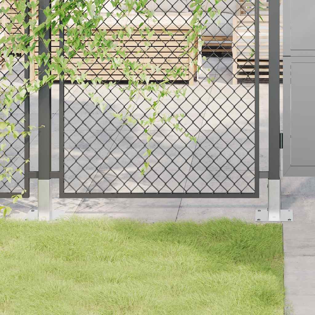 vidaXL Post Bases Square 12 pcs Silver 51x51 mm Galvanised Steel 1