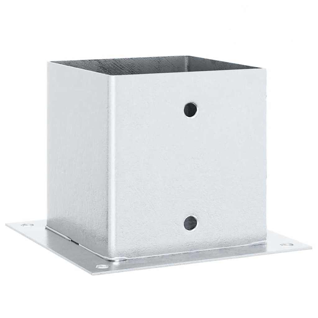 vidaXL Post Bases Square 4 pcs Silver 141x141 mm Galvanised Steel 3