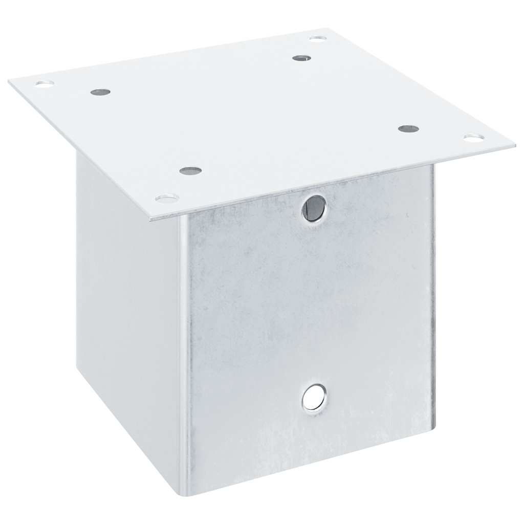 vidaXL Post Bases Square 4 pcs Silver 141x141 mm Galvanised Steel 6