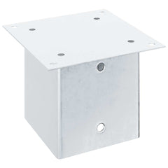 vidaXL Post Bases Square 4 pcs Silver 141x141 mm Galvanised Steel 6
