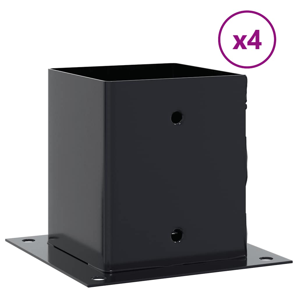 vidaXL Post Bases Square 4 pcs Anthracite 101x101 mm Powder-coated Steel 2