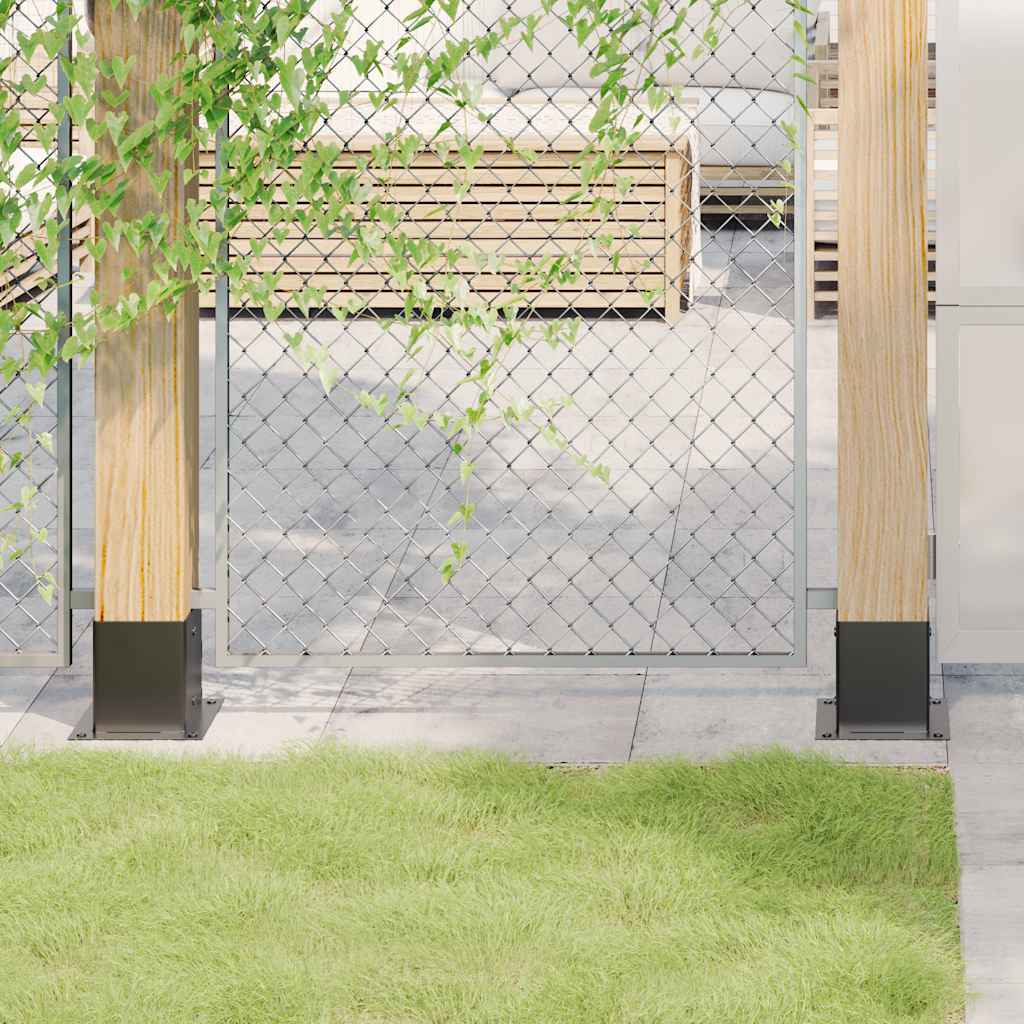 vidaXL Post Bases Square 4 pcs Anthracite 101x101 mm Powder-coated Steel 1