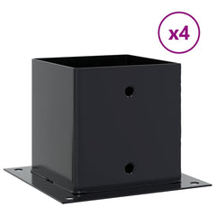vidaXL Post Bases Square 4 pcs Anthracite 141x141 mm Powder-coated Steel 2