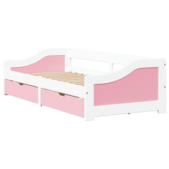 vidaXL Day Bed with 2 Drawers IRUN White&Pink 90x200 cm 2