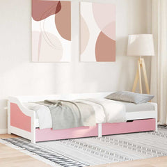 vidaXL Day Bed with 2 Drawers IRUN White&Pink 90x200 cm 4