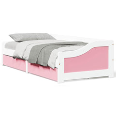 vidaXL Day Bed with 2 Drawers IRUN White&Pink 90x200 cm 1