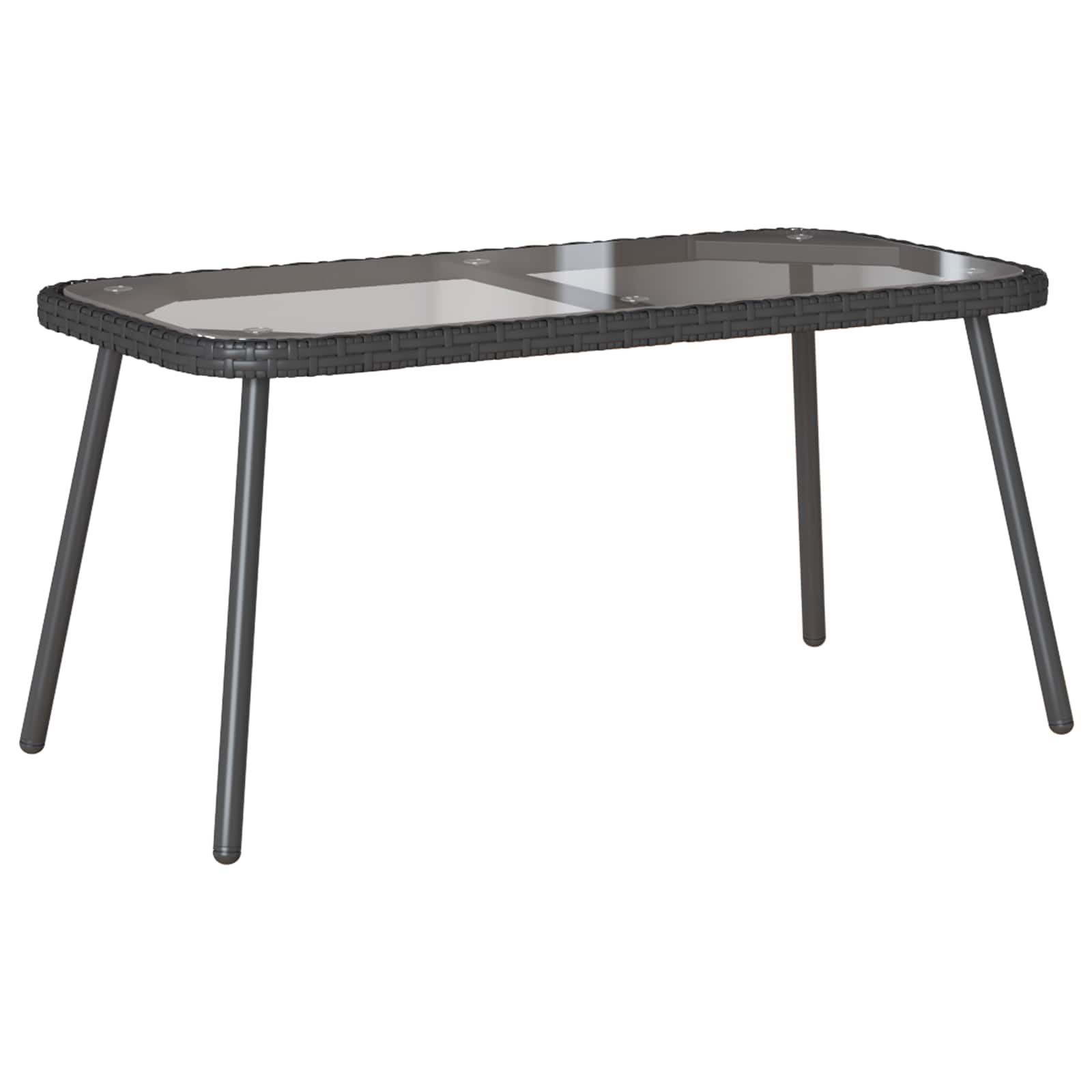 vidaXL Coffee Table Black 90 x 45 x 43 cm Poly Rattan 1