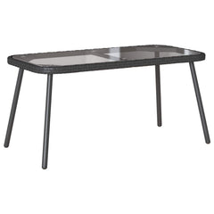 vidaXL Coffee Table Black 90 x 45 x 43 cm Poly Rattan 1