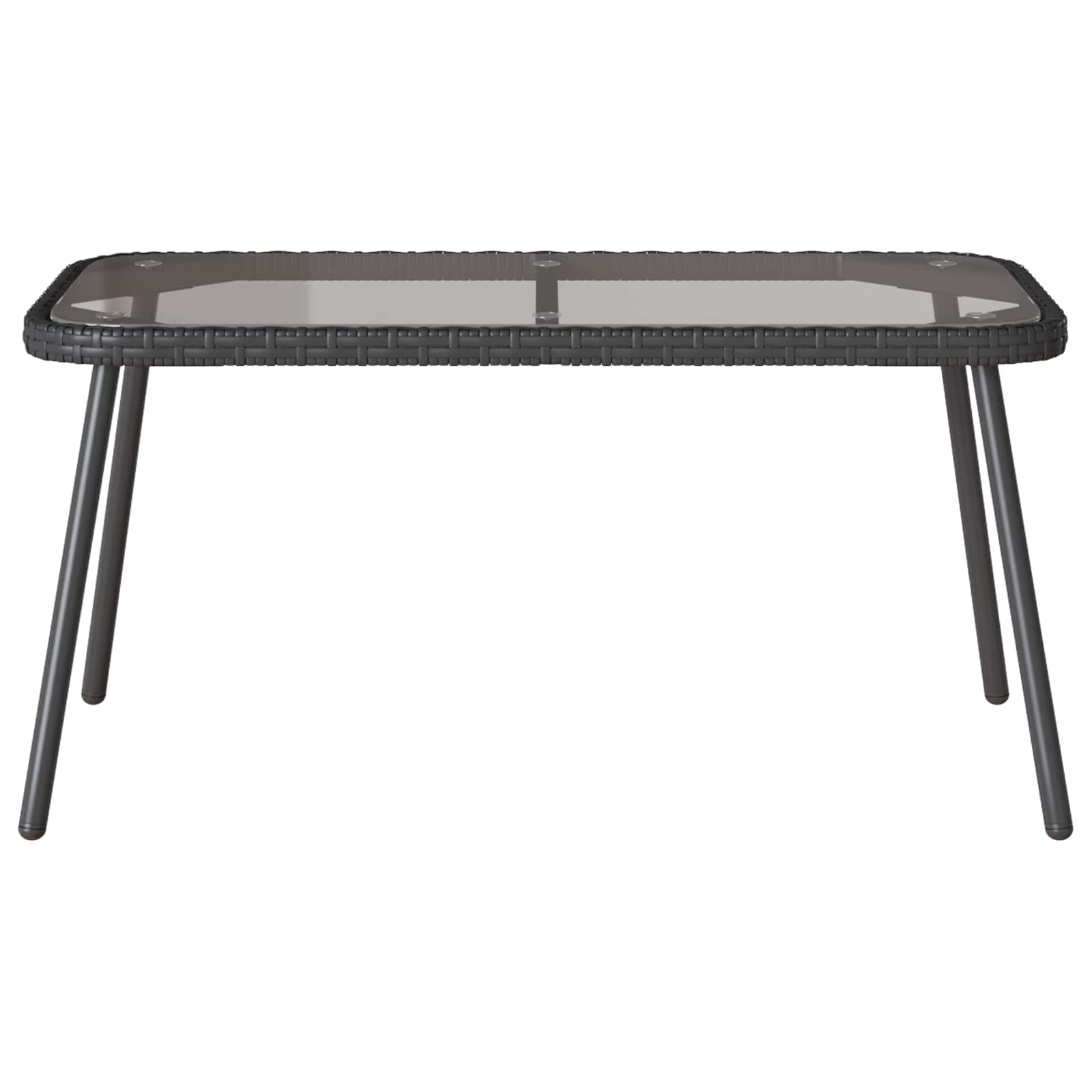 vidaXL Coffee Table Black 90 x 45 x 43 cm Poly Rattan 3