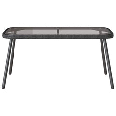 vidaXL Coffee Table Black 90 x 45 x 43 cm Poly Rattan 3