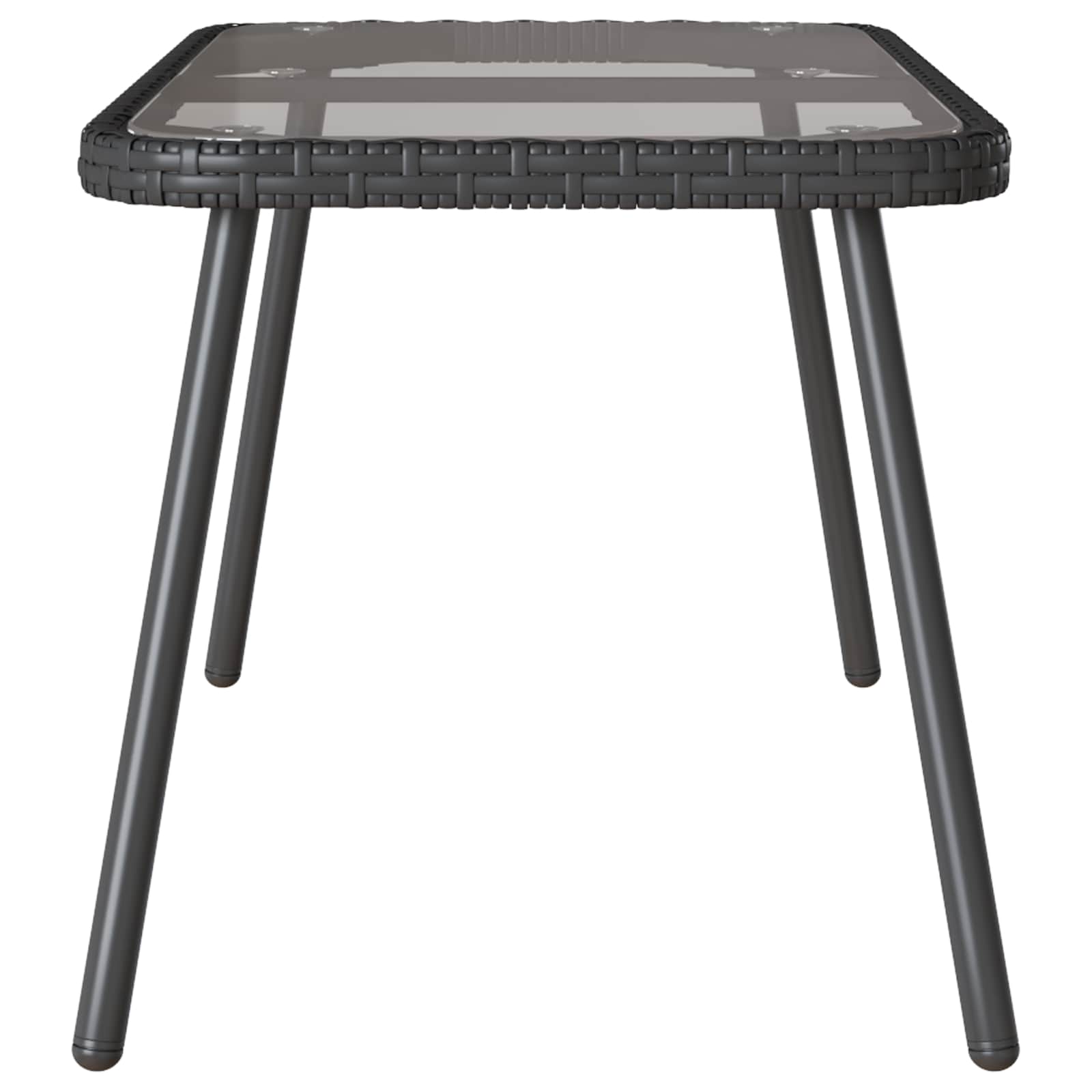 vidaXL Coffee Table Black 90 x 45 x 43 cm Poly Rattan 4