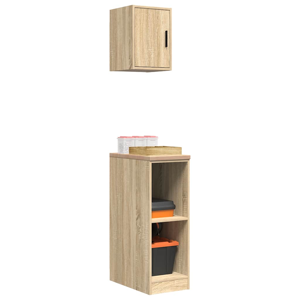 vidaXL Garage Cabinets 2 pcs Sonoma Oak Engineered Wood 4