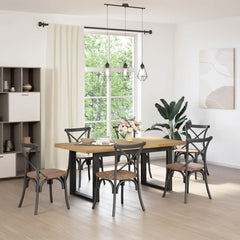 vidaXL Dining Table "NOAIN" U-Shaped Legs 180x90x75 cm Solid Wood Pine 3