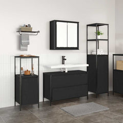 Bathroom Furniture Set 3 pcs 90 x 34.5 x 60 cm Black oak