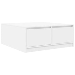 Coffee Table with Drawers 70,5x70x40 cm White 100 cm 100 cm
