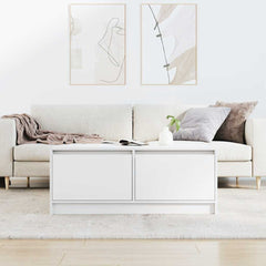 Coffee Table with Drawers 70,5x70x40 cm White 100 cm 100 cm