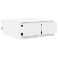 Coffee Table with Drawers 70,5x70x40 cm White 100 cm 100 cm