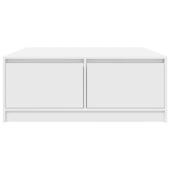 Coffee Table with Drawers 70,5x70x40 cm White 100 cm 100 cm