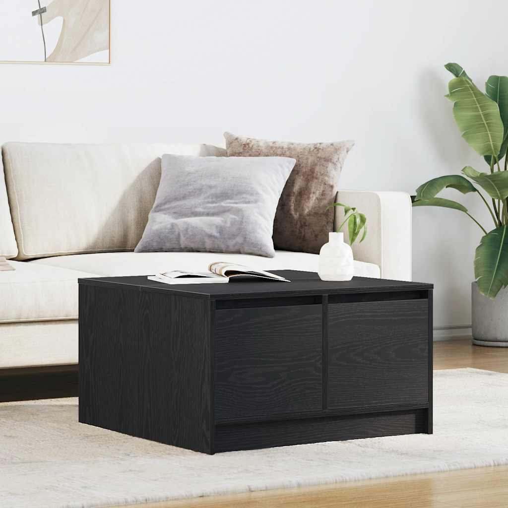 Coffee Table with Drawers 70,5x70x40 cm Black oak 70.5 cm 70 cm