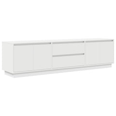 TV Cabinet with LED Lights 193.5x41x50 cm White