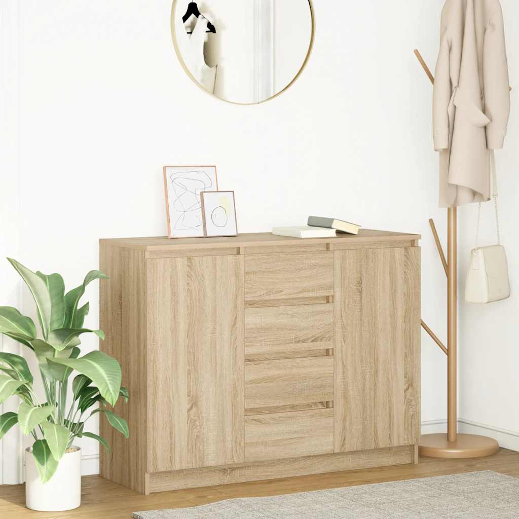 Sideboard with Drawers 100.5x35x76 cm Sonoma oak