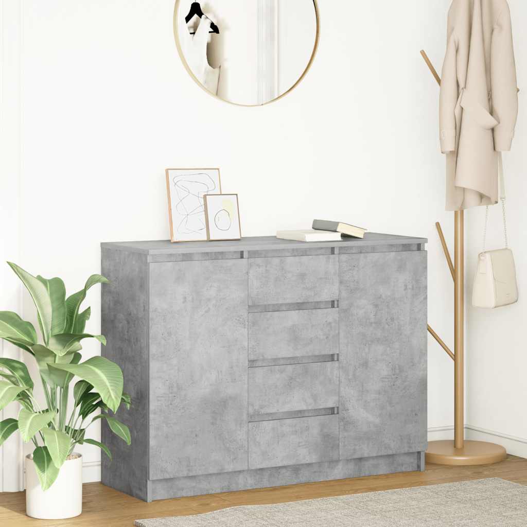 Sideboard with Drawers 100.5x35x76 cm Concrete grey