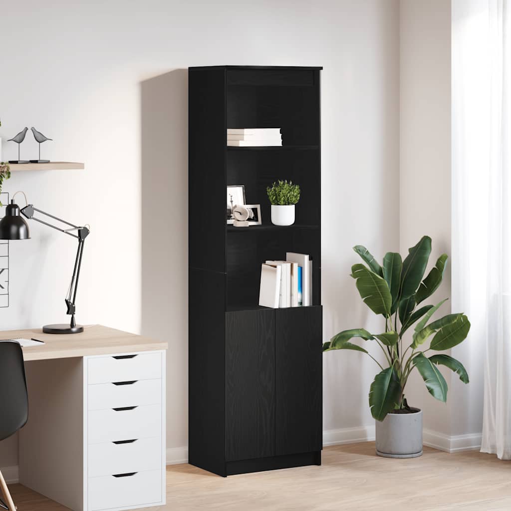 Highboard 50x35x180 cm Engineered Wood Black