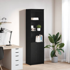 Highboard 50x35x180 cm Engineered Wood Black
