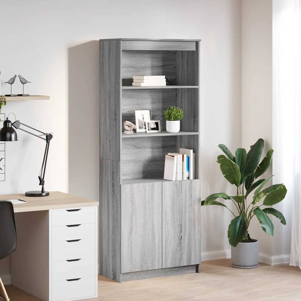 Highboard 70x35x180 cm Engineered Wood Grey sonoma