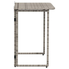 vidaXL Folding Garden Table Grey 90x51x75 cm Poly Rattan 5