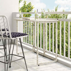 Folding Garden Table 90x51x75 cm Poly Rattan Light grey