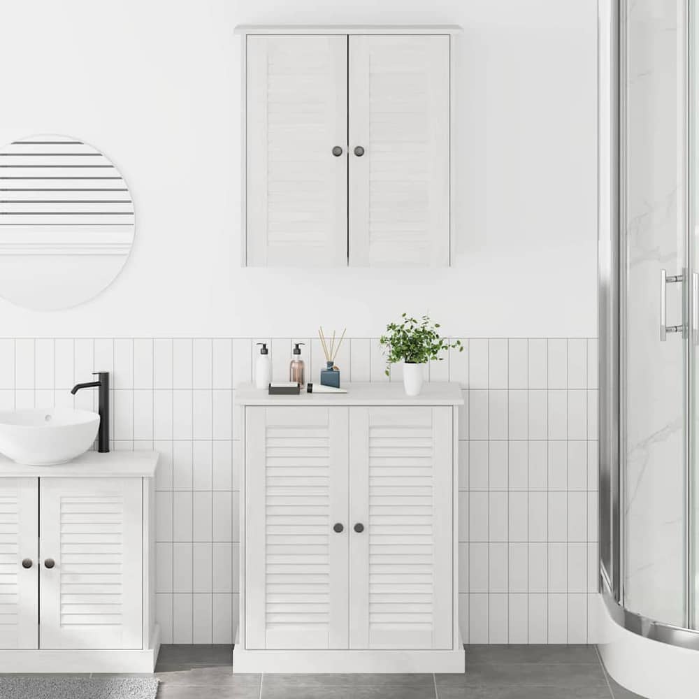 vidaXL Bathroom Furniture Set 2 pcs White and Antique White 1