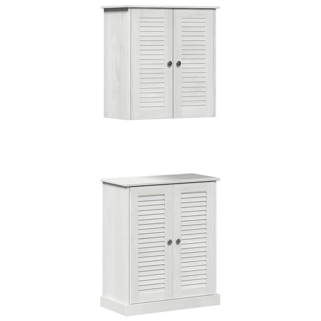 vidaXL Bathroom Furniture Set 2 pcs White and Antique White 2
