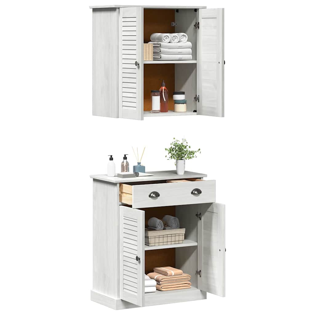 vidaXL Bathroom Furniture Set VIGO 2 pcs White and Antique White 3