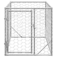 Outdoor Dog Kennel with Door Galvanised Steel 2 m 1 m