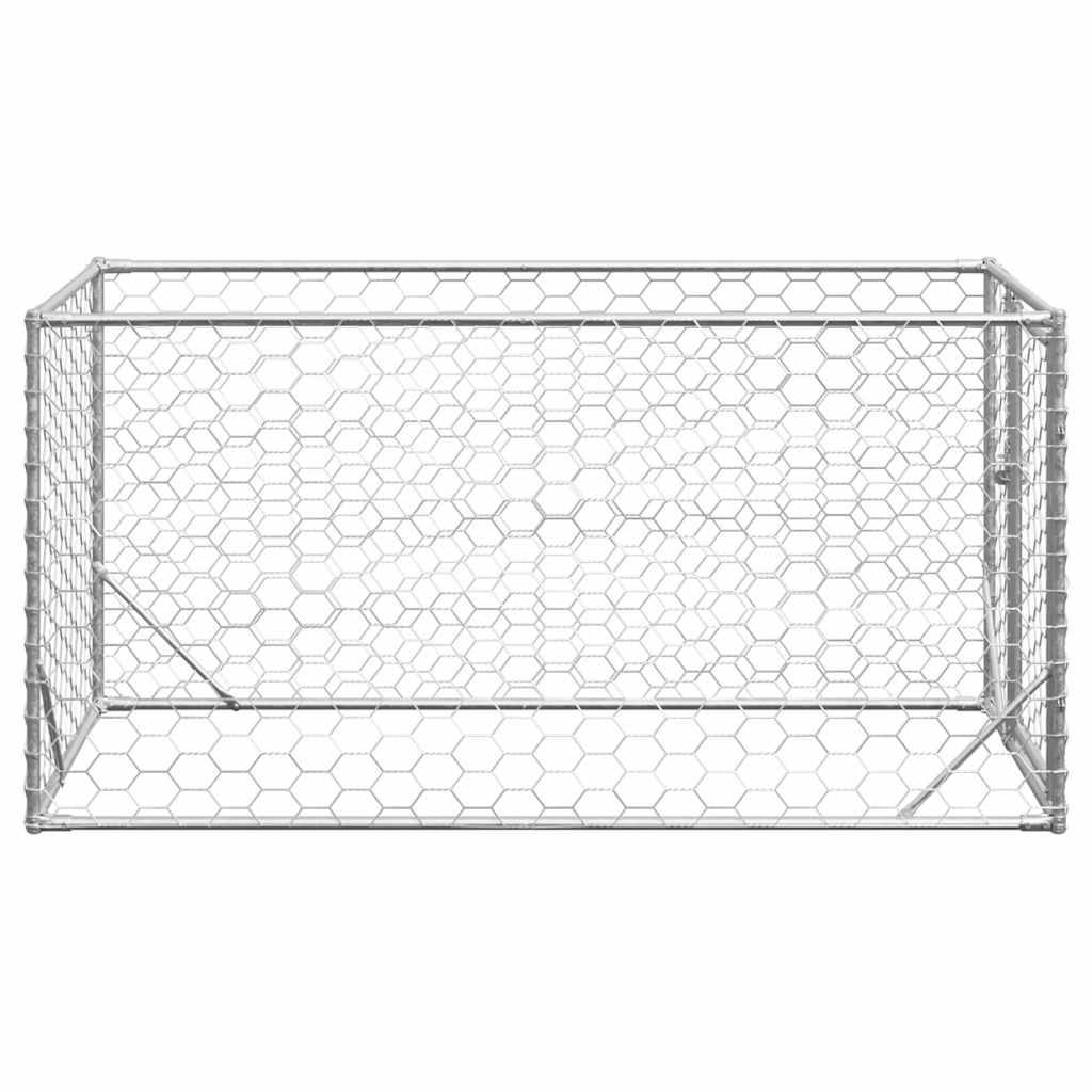 Outdoor Dog Kennel with Door Galvanised Steel 2 m 1 m