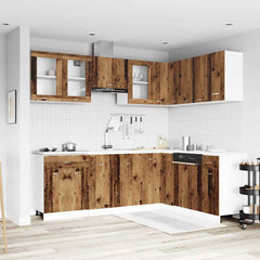 11 Piece Kitchen Cabinet Set Lyon" Engineered Wood Old wood