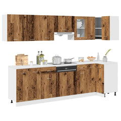 11 Piece Kitchen Cabinet Set Lyon" Engineered Wood Old wood