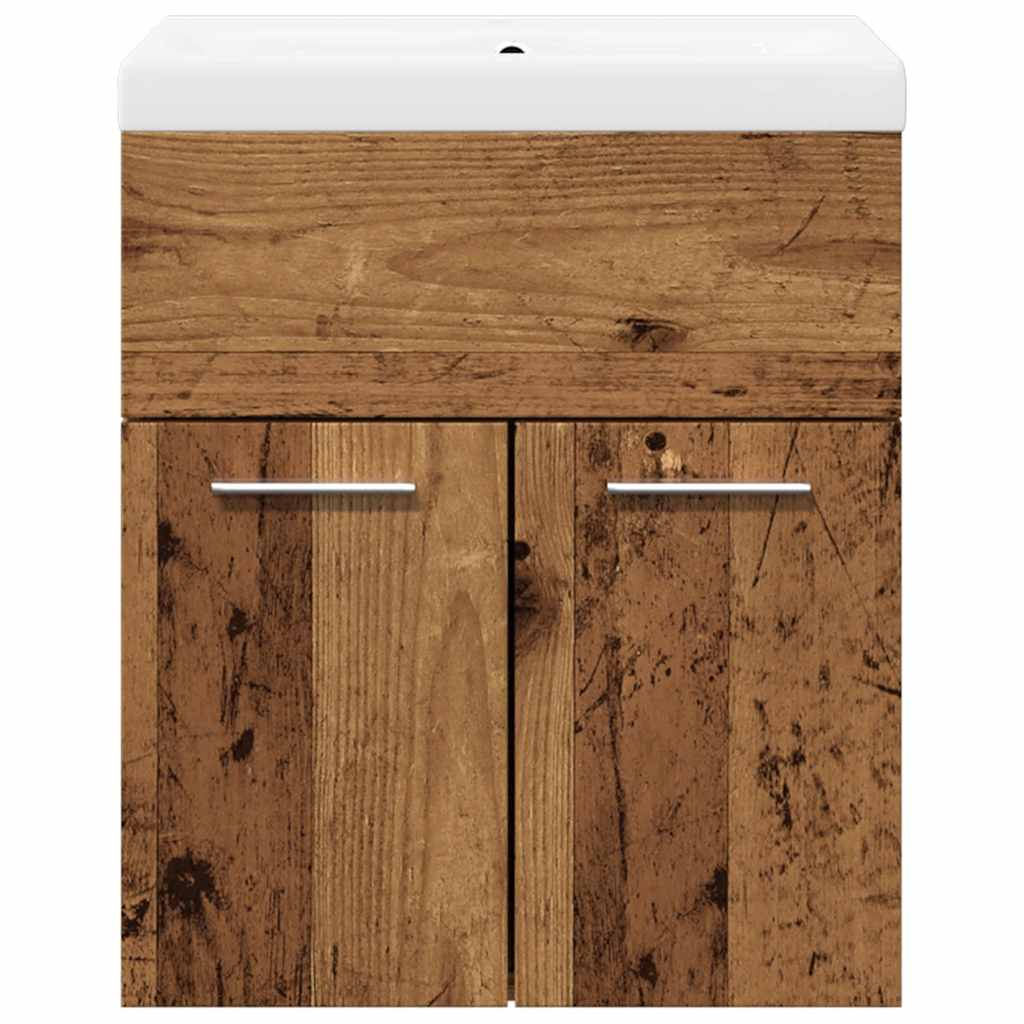 Sink Cabinet with Built-in Basin Engineered Wood 41 x 38.5 x 46 cm Old wood