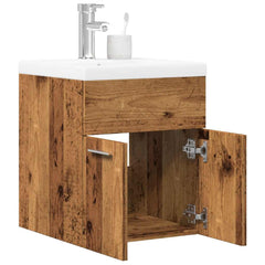 Sink Cabinet with Built-in Basin Engineered Wood 41 x 38.5 x 46 cm Old wood