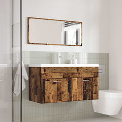 Bathroom Furniture Set Engineered Wood 90 x 38.5 x 46 cm Old wood