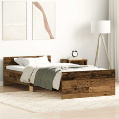 Bed Frame without Mattress 90x190 cm Engineered Wood Old wood