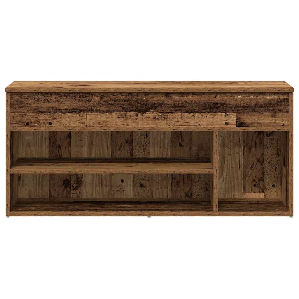 vidaXL Shoe Bench Old Wood 102x30.5x45 cm Engineered Wood 4