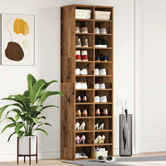 vidaXL Shoe Cabinet Old Wood 54x34x183 cm Engineered Wood 3