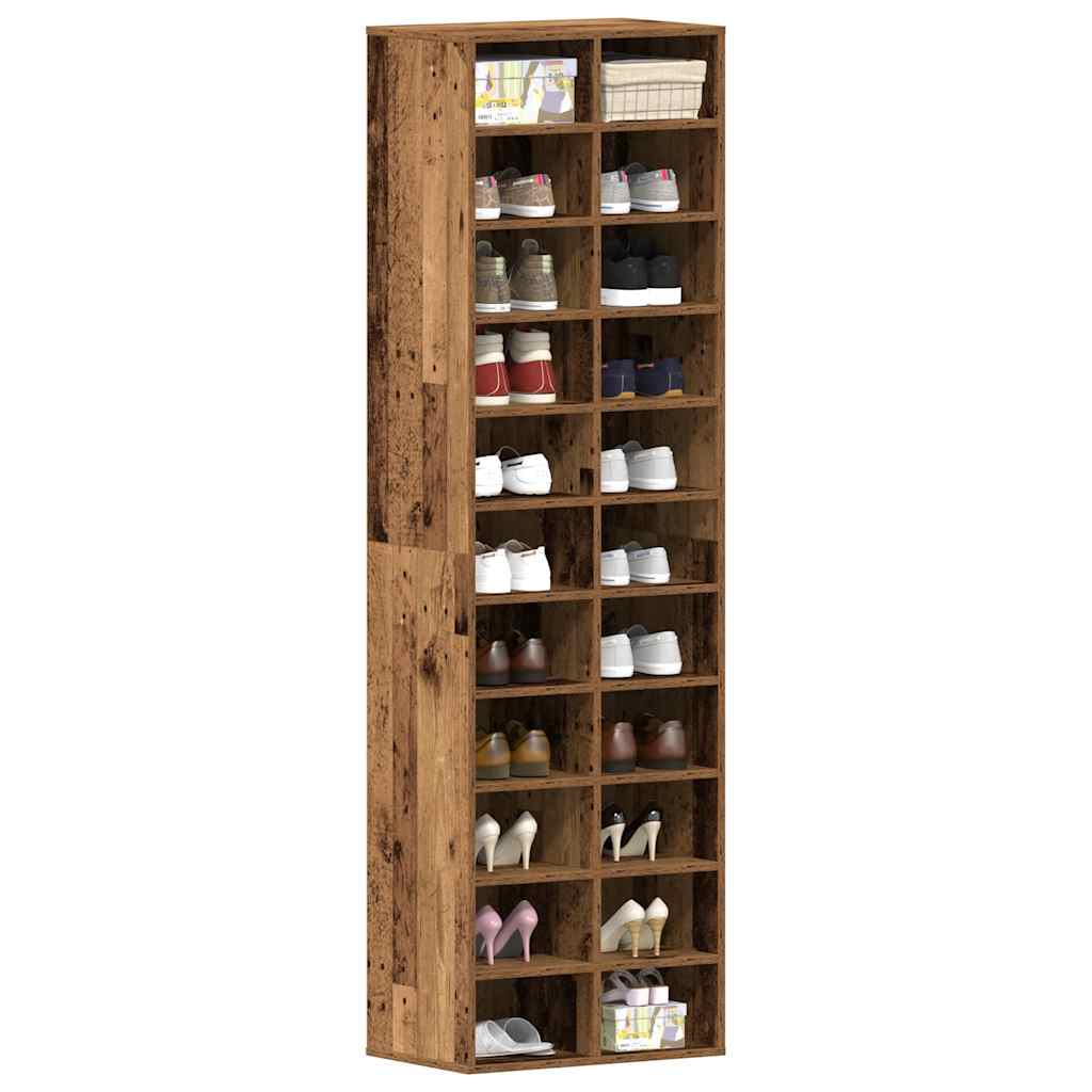 vidaXL Shoe Cabinet Old Wood 54x34x183 cm Engineered Wood 1