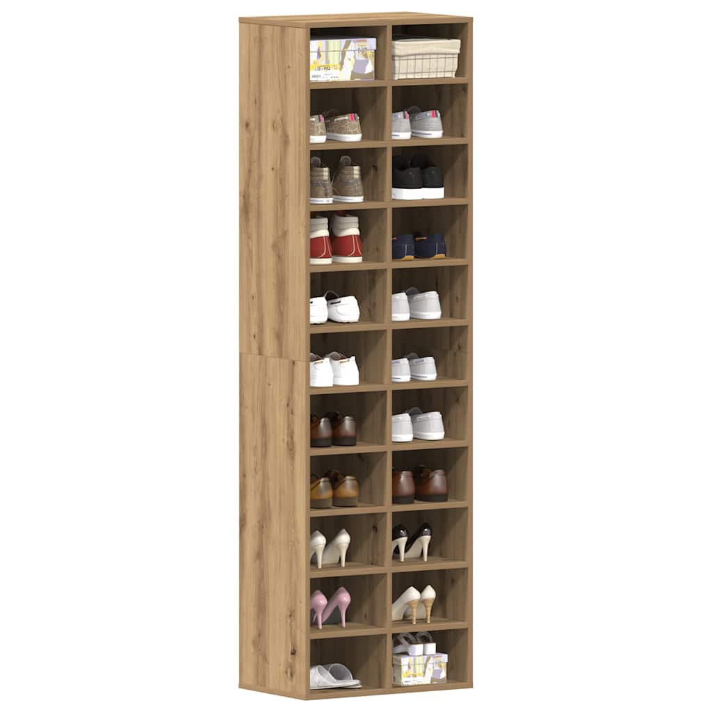 vidaXL Shoe Cabinet Artisan Oak 54x34x183 cm Engineered Wood 1