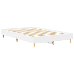 Bed Frame No Mattress Engineered Wood White 120 x 200 cm