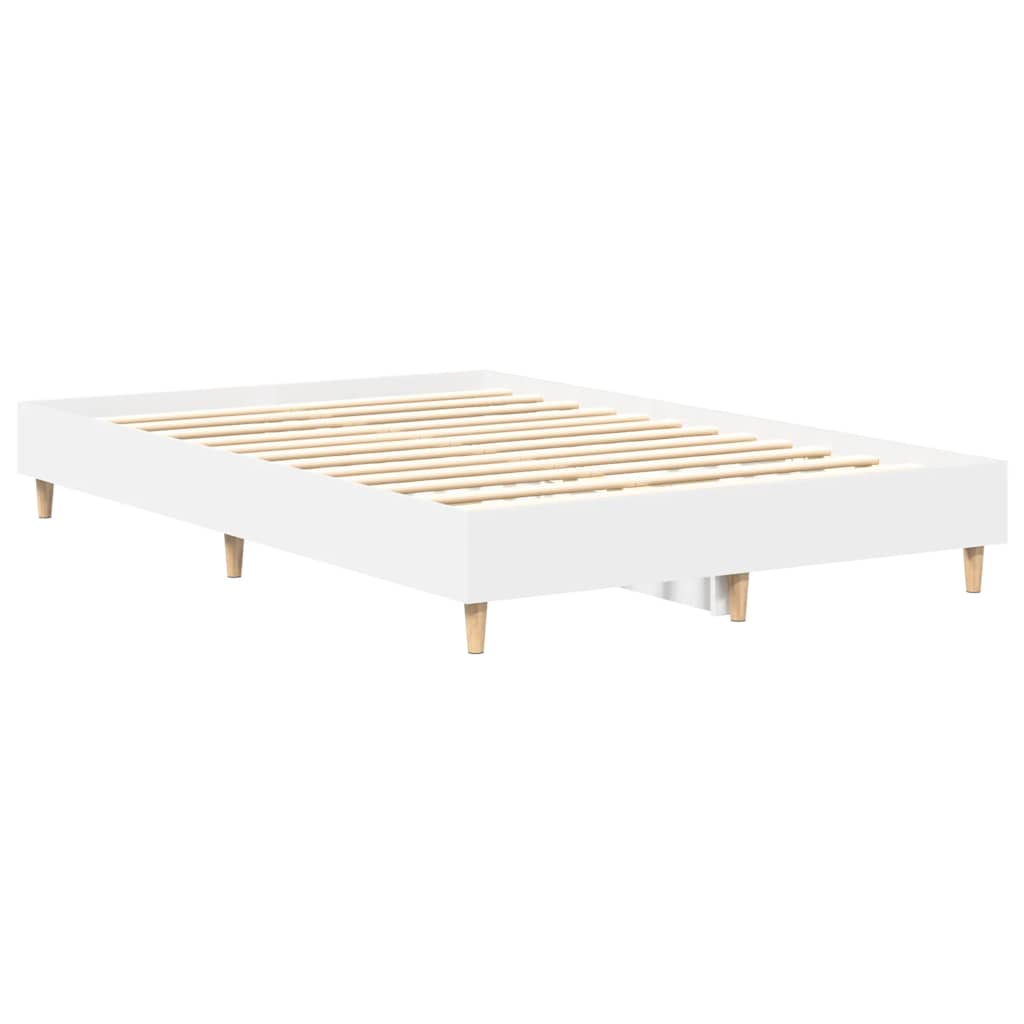 Bed Frame No Mattress Engineered Wood White 120 x 200 cm